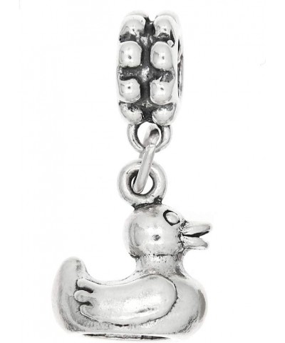 Sterling Silver Rubber Ducky Duck Charm (with Options) Dangle Bead $13.82 Bracelets