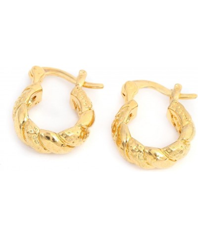 Stardust 24K Gold Plated Twist Brass Metal Earrings Hoop Earrings $6.15 Earrings