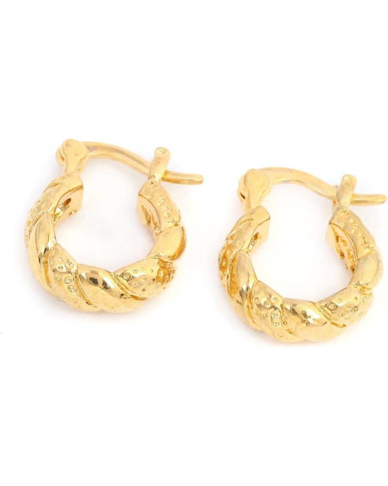 Stardust 24K Gold Plated Twist Brass Metal Earrings Hoop Earrings $6.15 Earrings