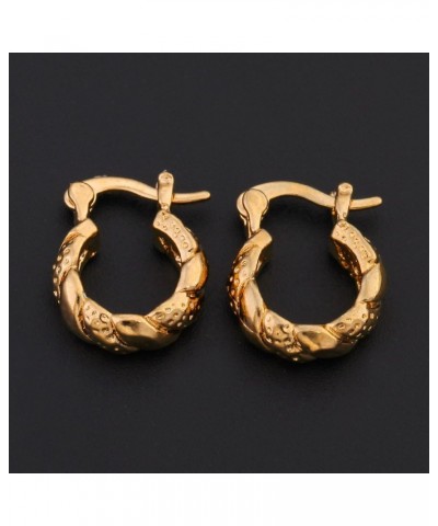 Stardust 24K Gold Plated Twist Brass Metal Earrings Hoop Earrings $6.15 Earrings