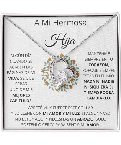 A Mi Hija - Collar De Amor Eterno, Regalos Para El Dia De La Madre En Español, Collar Para El Amor De Mi Vida, Regalos Para P...