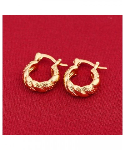 Stardust 24K Gold Plated Twist Brass Metal Earrings Hoop Earrings $6.15 Earrings