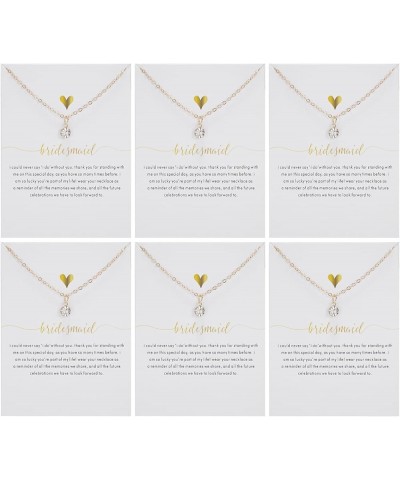 2/4/6Pcs Bridesmaid Necklace for Women Bridesmaid Gifts Love Knot Necklace from Bride Wedding Gifts 8-6pcs $11.50 Necklaces