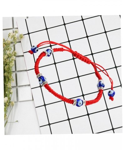 2pcs Eye Shaped Bead Bracelet Handmade Bracelet Adjustable Bracelet for Couple Weaving Bracelet for Gift Red Size 1 $7.66 Others