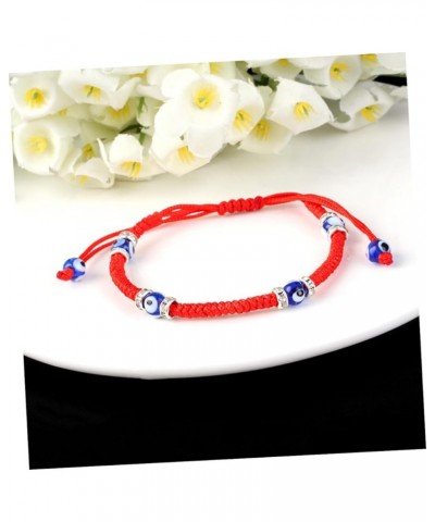 2pcs Eye Shaped Bead Bracelet Handmade Bracelet Adjustable Bracelet for Couple Weaving Bracelet for Gift Red Size 1 $7.66 Others