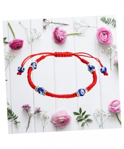 2pcs Eye Shaped Bead Bracelet Handmade Bracelet Adjustable Bracelet for Couple Weaving Bracelet for Gift Red Size 1 $7.66 Others