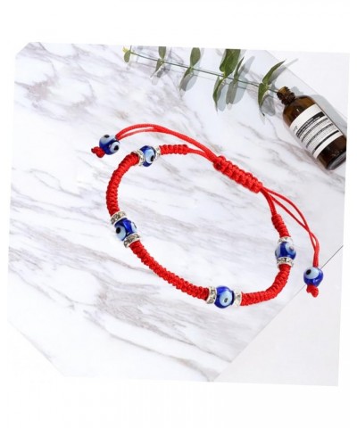 2pcs Eye Shaped Bead Bracelet Handmade Bracelet Adjustable Bracelet for Couple Weaving Bracelet for Gift Red Size 1 $7.66 Others