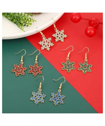 Christmas Snowflake Earrings for Women Girls Sparkling Snowflake Dangle Drop Earrings Xmas Festival Birthday Party Inquiry Je...