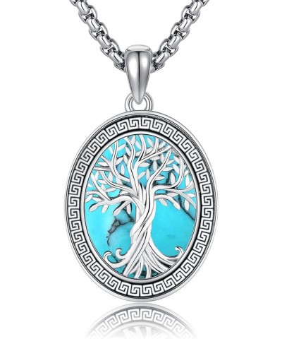 Tree Of Life Necklace 925 Sterling Silver Tree Of Life Pendant Greek Key Necklace Family Tree Of Life Jewelry Gift For Women ...