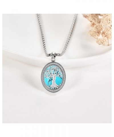 Tree Of Life Necklace 925 Sterling Silver Tree Of Life Pendant Greek Key Necklace Family Tree Of Life Jewelry Gift For Women ...