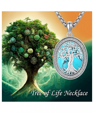 Tree Of Life Necklace 925 Sterling Silver Tree Of Life Pendant Greek Key Necklace Family Tree Of Life Jewelry Gift For Women ...