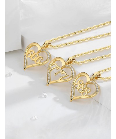 Sterling Silver Angel Numbers Heart Necklaces for Women Girls Numerology Jewelry, Your Lucky Number Gold 999 $25.64 Necklaces