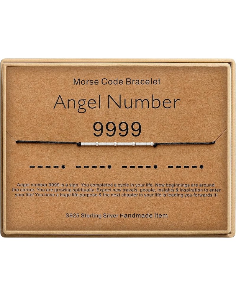 Angel Number Bracelets for Women Number Morse Code Bracelets Numerology Jewelry Inspirational Gifts for Women 9999 $11.38 Bra...