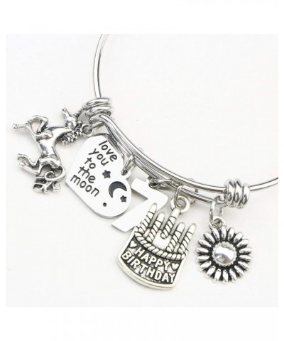 Birthday Gifts for Women 13th 16th 18th 21st 30 40 50 60 65 70 80 90 Fabulous Live Laugh Love Cake Charms Expandable Bracelet...