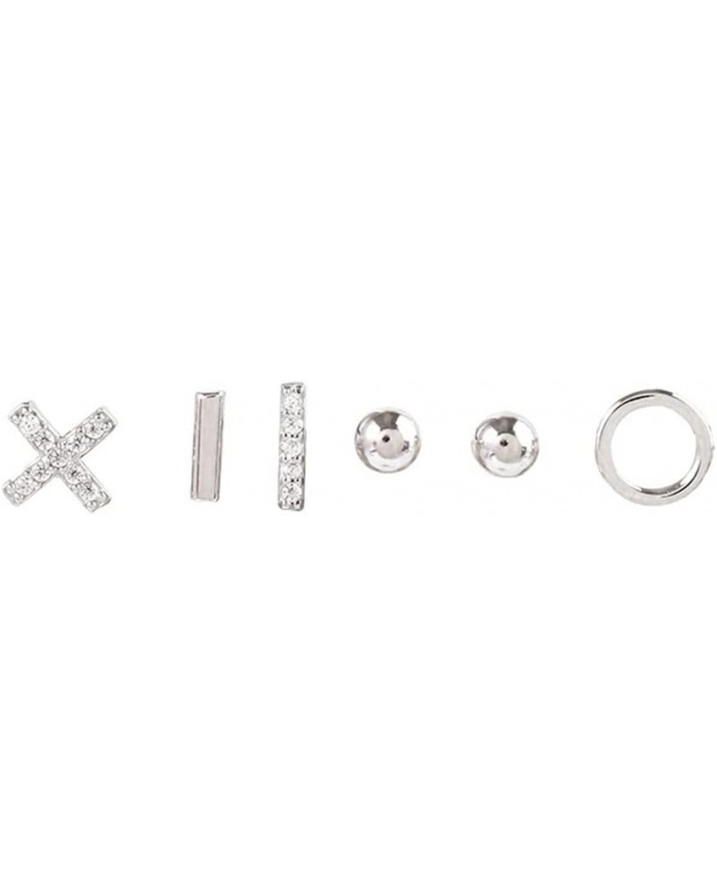 Cross Cuffs Small Hoop Earrings for Women Teen 925 Silver Pins Multipack Zircon Fashion Simple Kpop Korean Style Heart Star D...