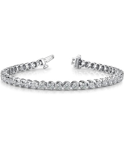 5 to 20 Carat LAB GROWN Classic Diamond Tennis Bracelet 3 Prong Ultra Premium Collection (E-F Color, VS2-SI1 Clarity) White G...