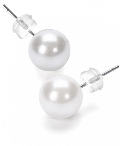 Pearl Stud Earrings Freshwater Pearl Ear Rings Hypoallergenic Earrings 4mm-12mm for Women Bridesmaids Gifts 4MM ivory $8.69 E...