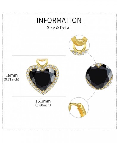 Black Onyx Earrings 925 Sterling Silver Gold Black Heart Shaped Hoop Earrings Black Onyx Jewelry Gifts for Women Teen Girls $...