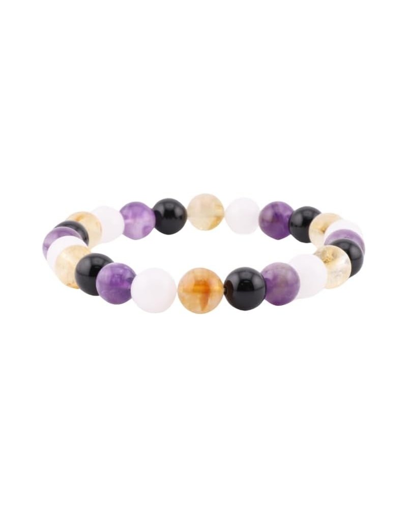 LGBTQ+ Pride Bracelet for Non-Binary - Handcrafted Natural Stone Jewelry Metal Free $12.48 Bracelets