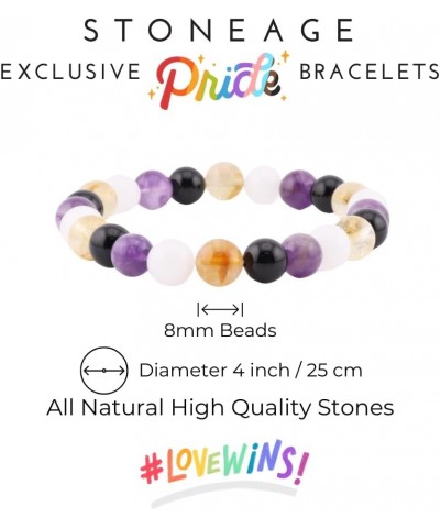 LGBTQ+ Pride Bracelet for Non-Binary - Handcrafted Natural Stone Jewelry Metal Free $12.48 Bracelets