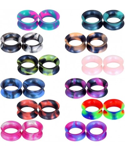 24PCS Silicone Flexible Ear Tunnels Gauges Plugs Stretchers Expander Double Flared Flesh Tunnels Ear Piercing Jewelry Gauge-3...