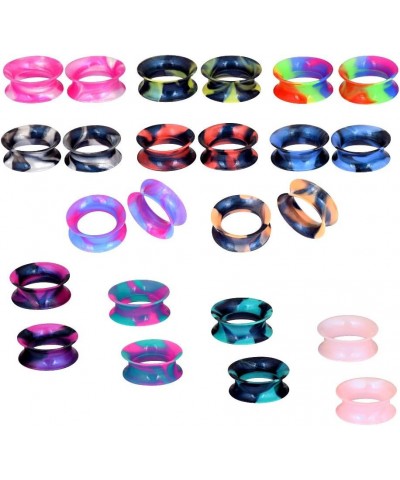 24PCS Silicone Flexible Ear Tunnels Gauges Plugs Stretchers Expander Double Flared Flesh Tunnels Ear Piercing Jewelry Gauge-3...