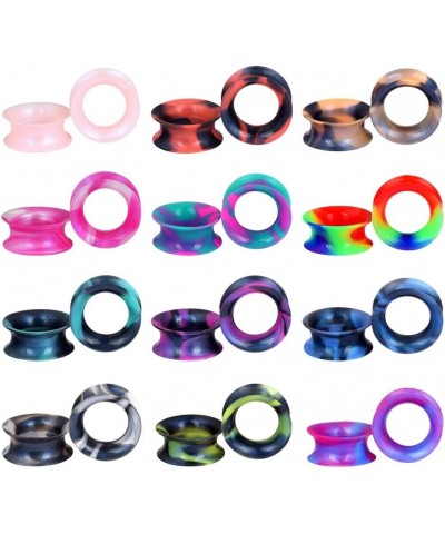 24PCS Silicone Flexible Ear Tunnels Gauges Plugs Stretchers Expander Double Flared Flesh Tunnels Ear Piercing Jewelry Gauge-3...