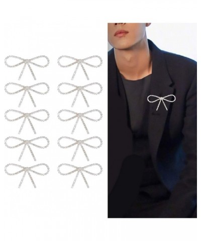 10Pcs Rhinestone Bow Brooch, Flash Glass Chain Hair Accessories for Dress Pin $9.96 Brooches & Pins