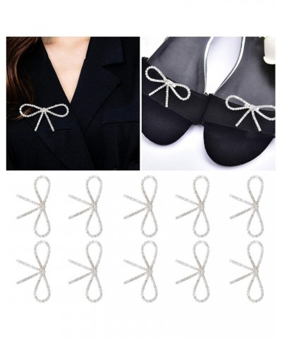 10Pcs Rhinestone Bow Brooch, Flash Glass Chain Hair Accessories for Dress Pin $9.96 Brooches & Pins