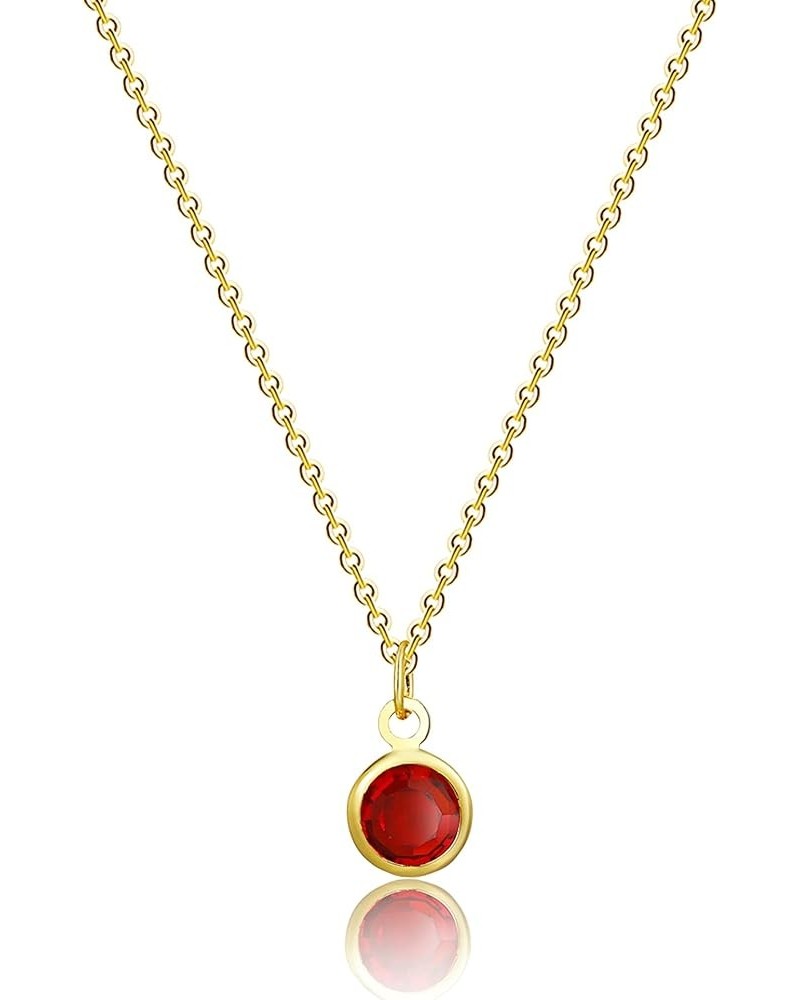 18K Gold Plated Dainty Birthstone Pendant Necklace Personalized Minimalist Simulated Diamond Cubic Zirconia Birthstone Charm ...