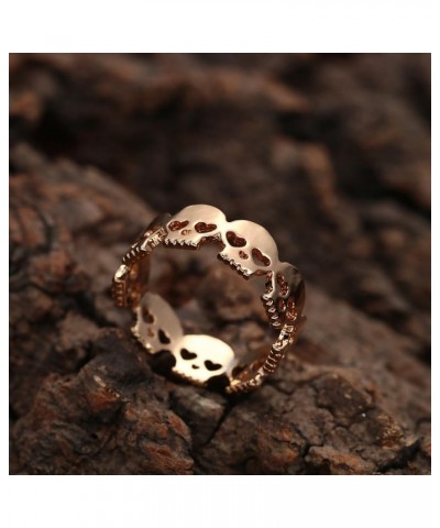 Gold Plated 14k & Sterling Silver Plated Hollow Heart Eyes Skeleton Skull Charm Band Ring Silver $7.40 Rings