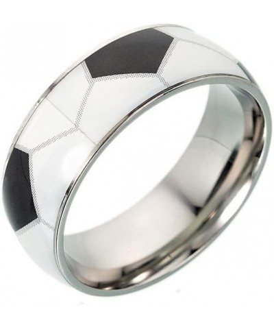 Unisex Stainless Steel Outdoor Sport Spinner Ring Unique NBA Basketball Band Soccer (silver non-rotatable) $8.21 Rings