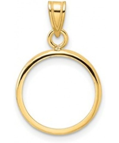 Gold Coin Bezel Pendant Mounting in 10K Yellow Gold - 13mm - 39.5mm Coin Size - Polished Prong Coin Bezel Coin 14mm $43.69 Pe...