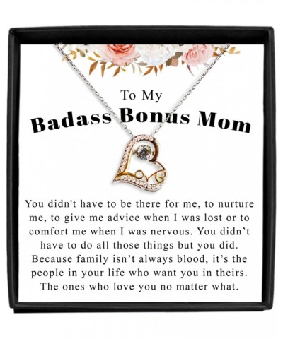 Bonus Mom Necklace - 925 Sterling Silver - Bonus Mom Gifts, Bonus Mom Gifts From Daughter, Badass Bonus Mom Necklace, Stepmom...