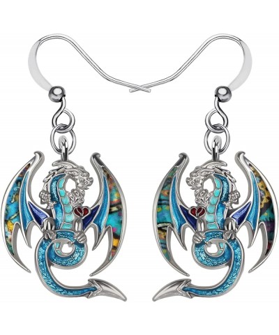 Enamel Alloy Hypoallergenic Dragon Earrings for Women Teen Girls Aesthetic Jewelry Personalized Gifts Navy $8.24 Earrings