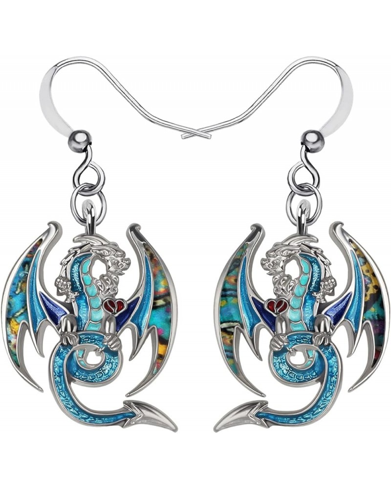 Enamel Alloy Hypoallergenic Dragon Earrings for Women Teen Girls Aesthetic Jewelry Personalized Gifts Navy $8.24 Earrings