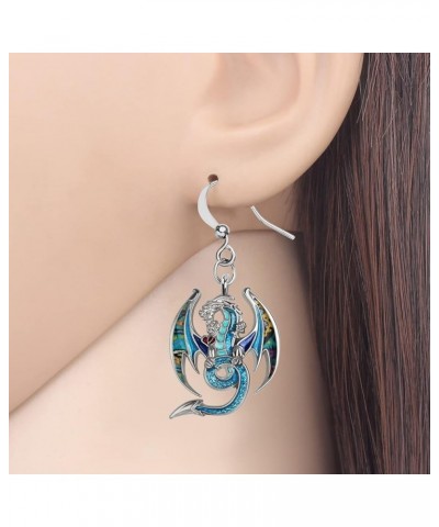 Enamel Alloy Hypoallergenic Dragon Earrings for Women Teen Girls Aesthetic Jewelry Personalized Gifts Navy $8.24 Earrings