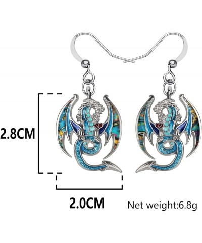 Enamel Alloy Hypoallergenic Dragon Earrings for Women Teen Girls Aesthetic Jewelry Personalized Gifts Navy $8.24 Earrings