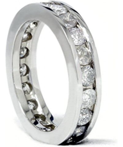 2ct Channel Set Diamond Eternity Ring 14K White Gold $586.46 Rings