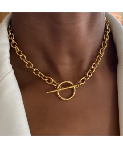 2022 Fashion New Chunky Chain Necklace Women Simple Toggle Clasp Stainless Steel Chain Necklace for Women Jewelry Gift 8 $20....