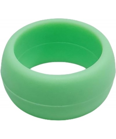 Silicone Rubber Wedding Ring for Men women ，18mm Unisex Wedding Engagement Band Comfortable Breathable Band green $4.47 Rings