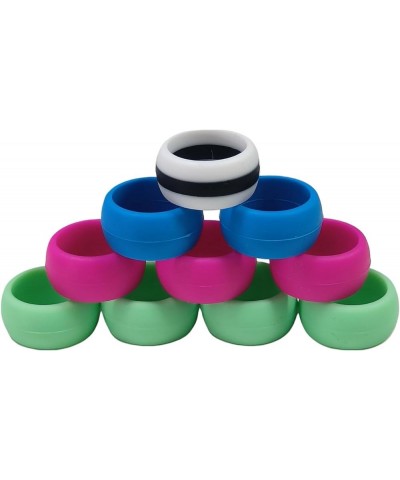 Silicone Rubber Wedding Ring for Men women ，18mm Unisex Wedding Engagement Band Comfortable Breathable Band green $4.47 Rings