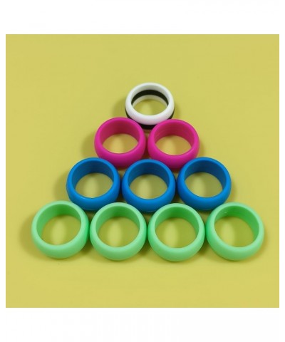 Silicone Rubber Wedding Ring for Men women ，18mm Unisex Wedding Engagement Band Comfortable Breathable Band green $4.47 Rings