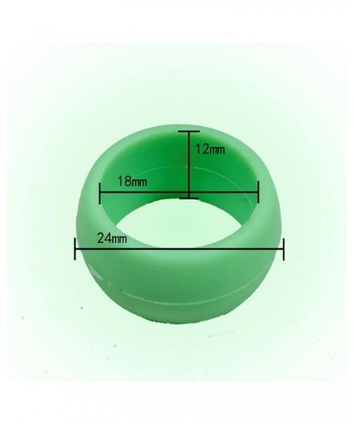 Silicone Rubber Wedding Ring for Men women ，18mm Unisex Wedding Engagement Band Comfortable Breathable Band green $4.47 Rings