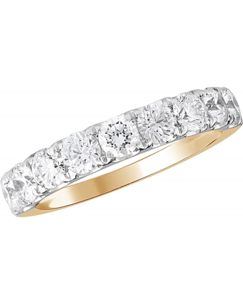 1.20 Carat Round Cut IGI Certified Lab Grown Diamond Half Eternity Band Ring for Women|14K White Gold |Yellow Gold|Rose Gold|...