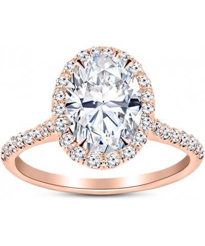 1.25 Ctw Oval Cut Halo 14K White Gold Natural Diamond Engagement Ring (H-I Color I1-I2 Clarity 1 Ct Center) 9.5 Rose Gold $86...