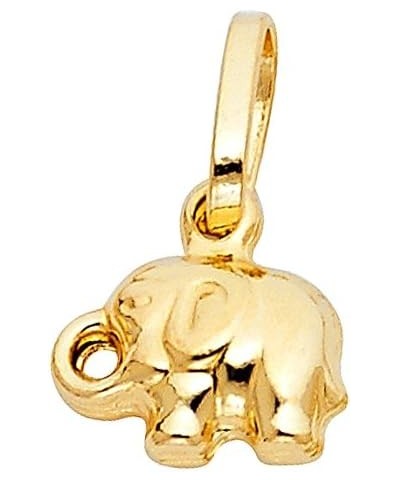 14k REAL Yellow Gold Elephant Charm Pendant - 4 Different Size Available 8 x 10 mm $37.80 Pendants