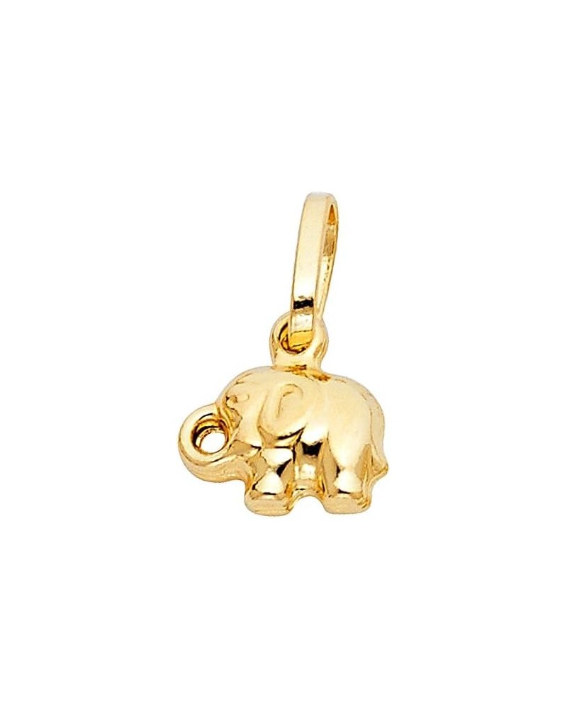 14k REAL Yellow Gold Elephant Charm Pendant - 4 Different Size Available 8 x 10 mm $37.80 Pendants