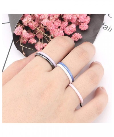 Women's Ceramic Jewelry High Polished Classic Design Engagement Wedding Band Ring Purple-2MM $8.11 Rings