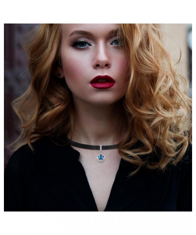 Black Leather Choker Necklace for Women Girls Teen Star moon $9.68 Necklaces